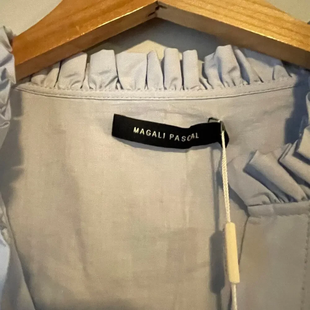 NEW Magali Pascal Louisa Tiered Mini Dress in Hydrangea Blue Size‎ Large - Picture 8 of 13